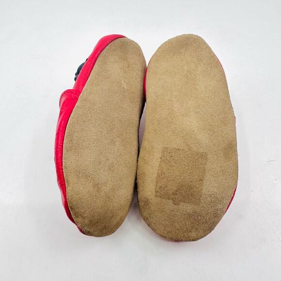 Robeez Soft Soles Leather Baby Shoes 12-18 Mths Police Car First Steps Red/Black - Picture 3 of 6